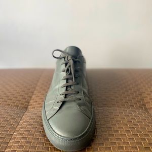 Common Projects Gray Leather Low-Top Sneakers
